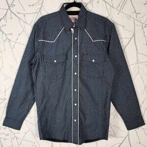 Riley & McCormick Black Printed 100% Cotton Pearl Snap Western Shirt